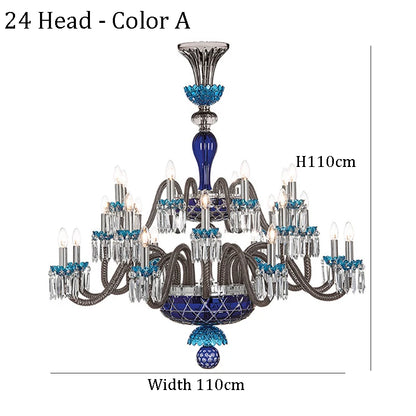 Classy & Elegant 24-Light Colored Crystal Candelier
