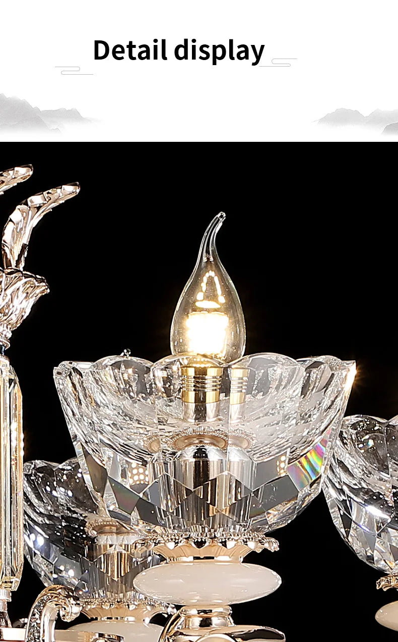 Traditional European Aesthetic Style Chain Pendant Crystal Chandelier 