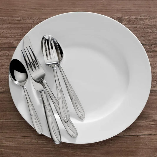 65-Piece 18/10 Stainless Steel Flatware Set For 12, 18/10 Stainless Steel Silverware With Full Service And Serving Utensils, Elegant Floral Design