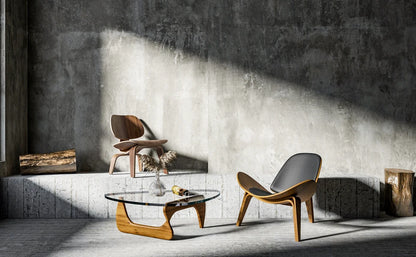 New Design Mid-century Style Triangle Glass Coffee Table