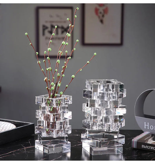 Luxurious Modern Nordic Style Crystal Vase for Living Room