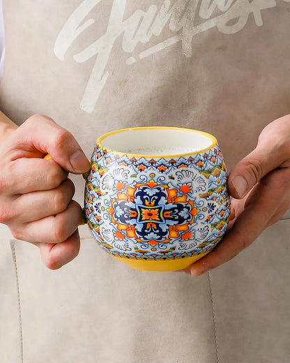 Elegant Boho 20oz Ceramic Coffee Mugs Set beautifully arranged on a rustic table, perfect boho ceramic coffee mugs for cozy gatherings.
