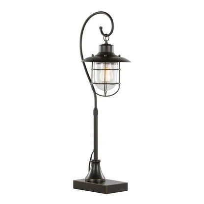 Stylish oil-rubbed bronze finish on the Set of 2 Contemporary 33" Tyr Metal Task Lamps, ideal contemporary metal desk lamps for home.