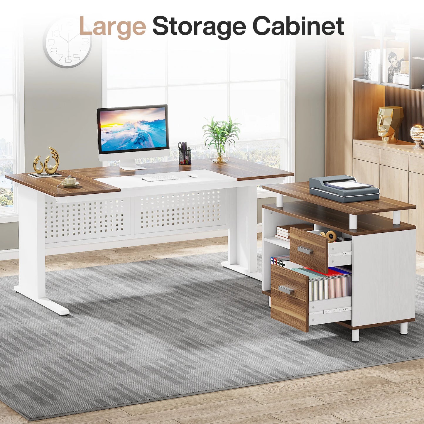 Modern 63" Executive Versatile L-shaped Desk
