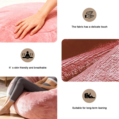 Close-up of the plush texture of the Oversized Faux Fur Bean Bag Chair for Adults in soft pink, emphasizing the cozy hug feel that makes this oversized bean bag chair a favorite.