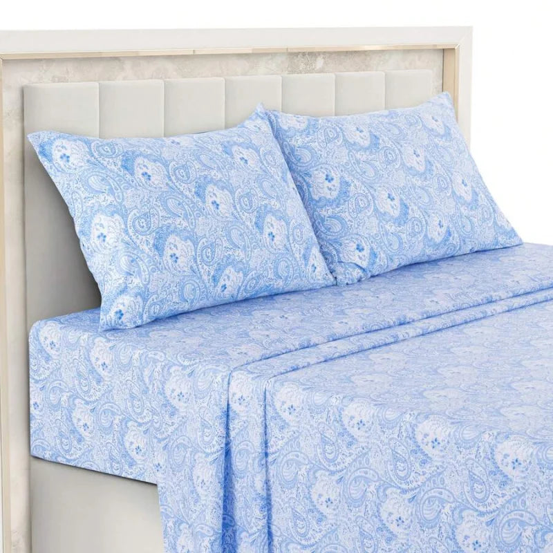 Paisley Microfiber Sheet Set, Bedding with 16-Inch Deep Pocket Fitted Sheet & Pillowcases – paisley bedding for a polished bedroom