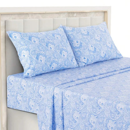 Paisley Microfiber Sheet Set, Bedding with 16-Inch Deep Pocket Fitted Sheet & Pillowcases – paisley bedding for a polished bedroom