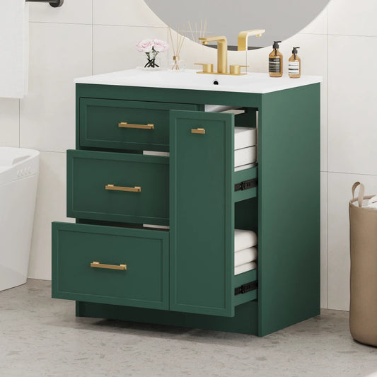 Classic 30" Bathroom Vanity Set w/Premium Ceramic Sink