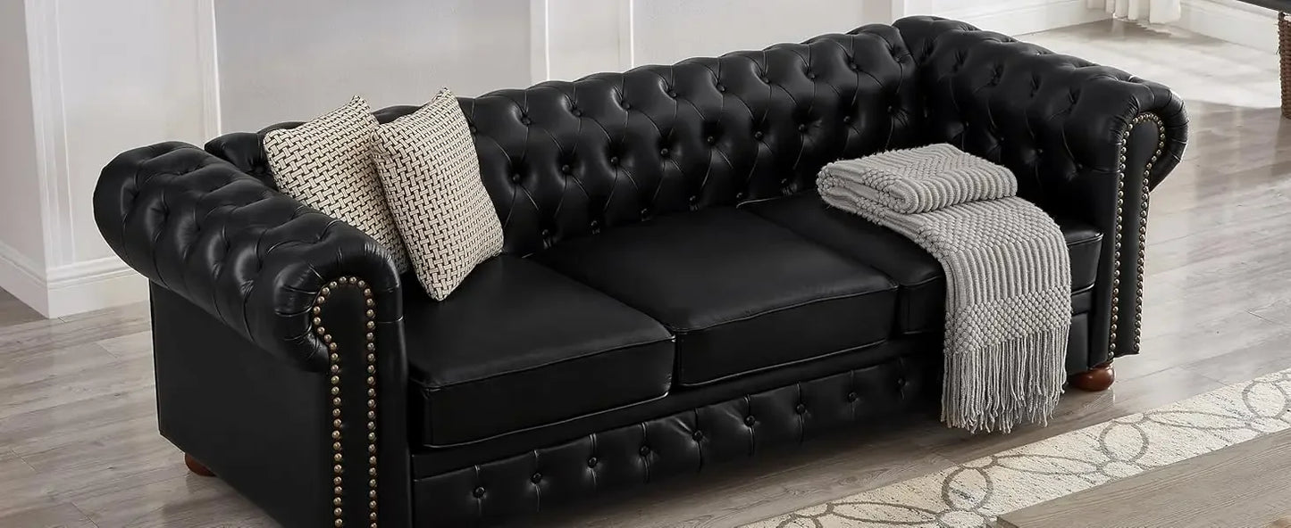 Classic & Luxurious 3-Seater Chesterfield Sofa w/Nailhead Trim