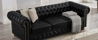 Classic & Luxurious 3-Seater Chesterfield Sofa w/Nailhead Trim