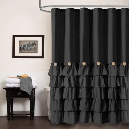 Farmhouse 72"x72" Fabric Shower Curtain Set