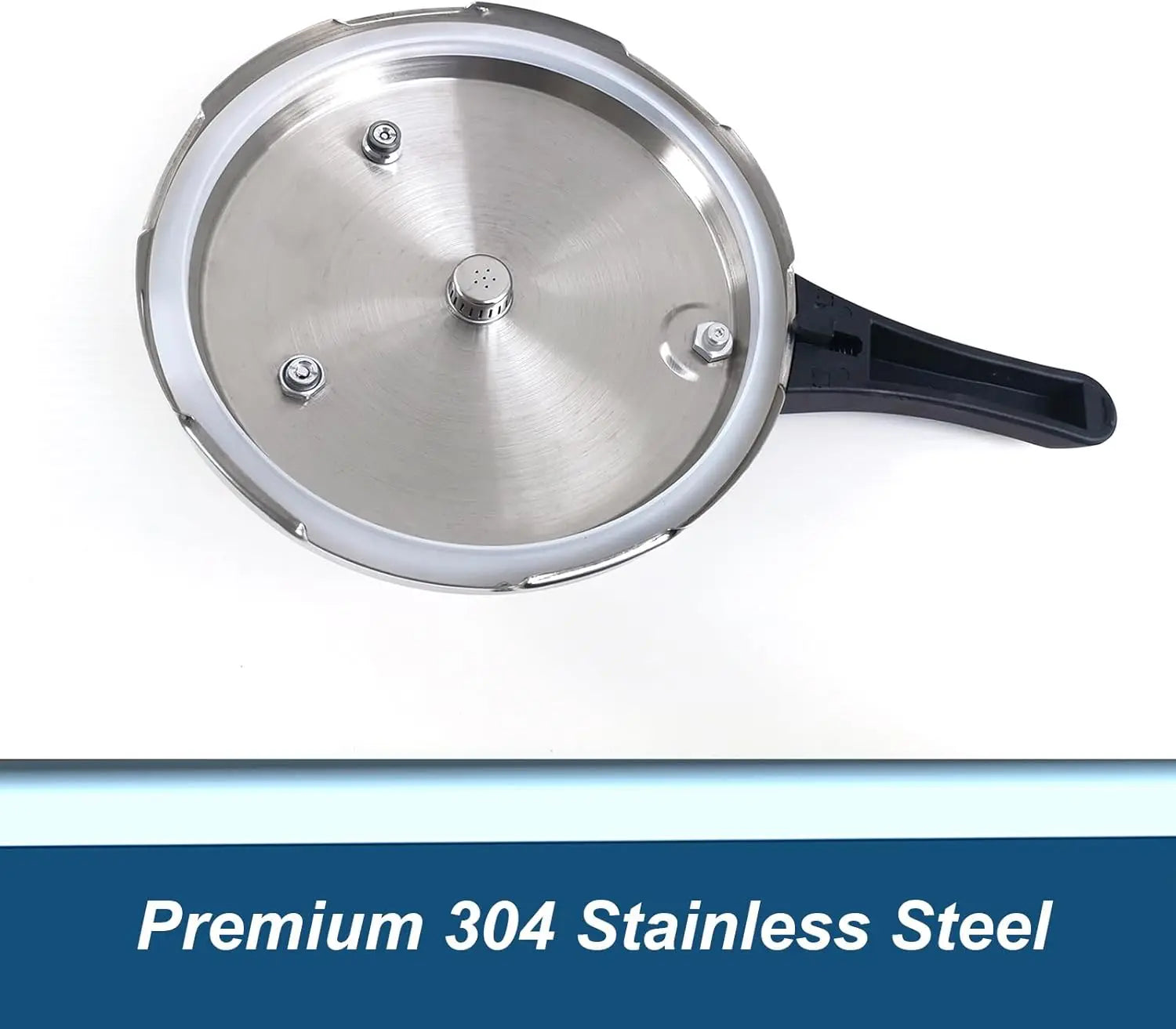 Heavy Duty 304 Stainless Steel 8.5 Quart Pressure Cooker ~ Serves 6-8 — Super Thermal Base for even heat distribution, stainless steel cooker