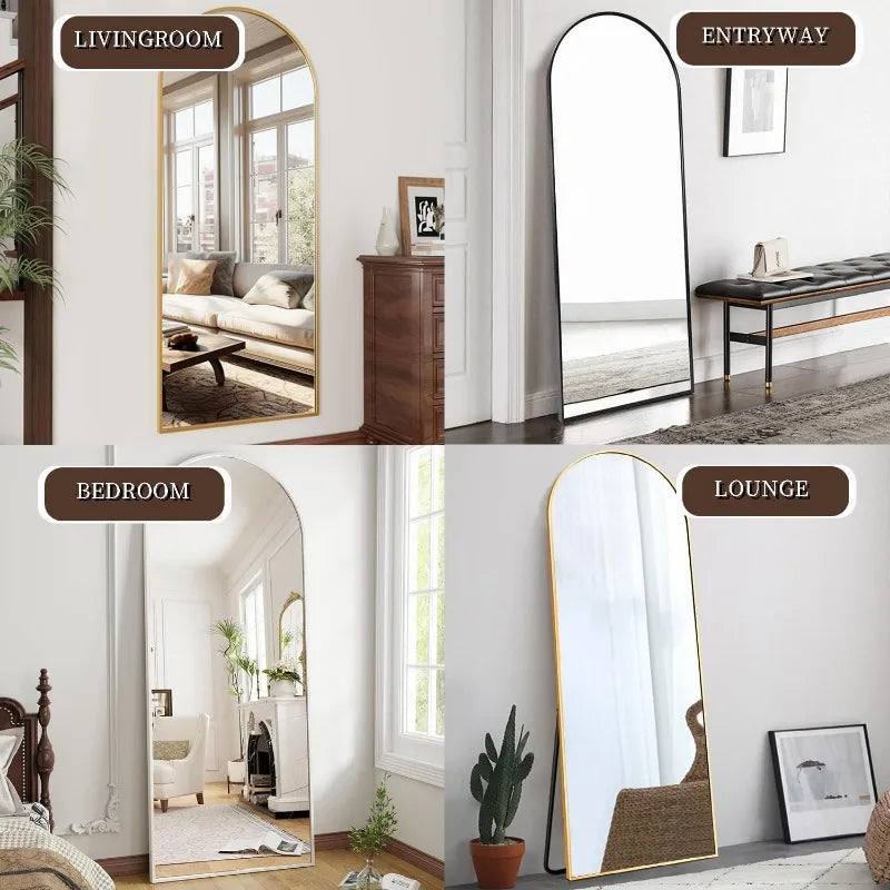 Arched-Top Full Size Freestanding Mirror