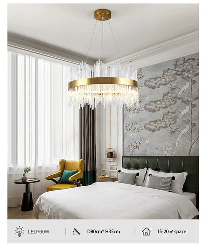 Modern LED Dimmable Crystal Chandelier