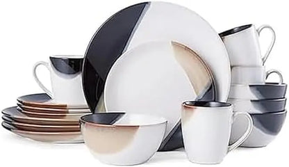 Stylish 16-Piece Premium Stoneware Dinnerware Set