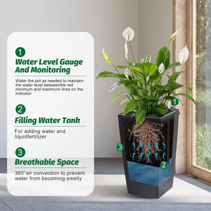 Stylish Tall Indoor/Outdoor Rectangular Planters(Set of 2)