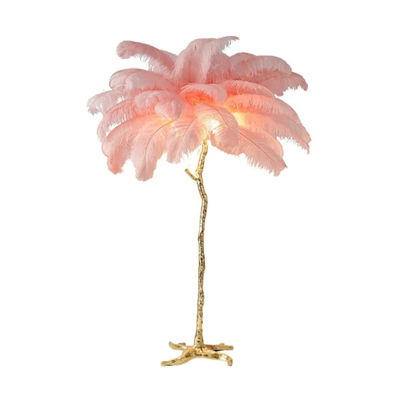 Modern Nordic Ostrich Feather Luxury Floor/Table LED Lamp 