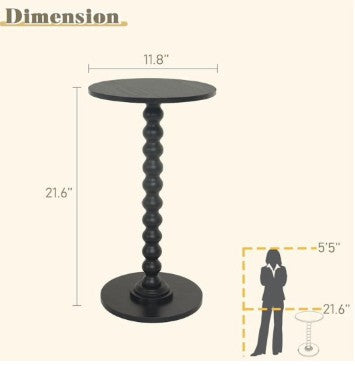 SIMENMAX Round Side Table - Bobbin-Style Spindle Leg Accent Table for Small Spaces, round side table for a small bedroom