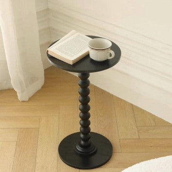 SIMENMAX Round Side Table - Bobbin-Style Spindle Leg Accent Table for Small Spaces, tool-free assembly round side table
