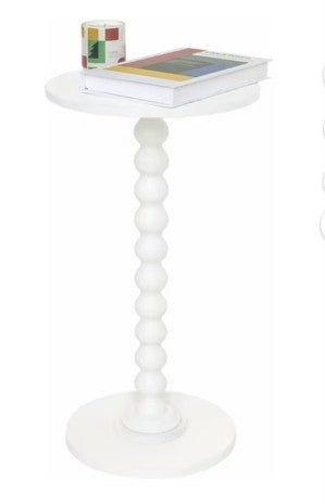 SIMENMAX Round Side Table - Bobbin-Style Spindle Leg Accent Table for Small Spaces, 21.6-inch-high round side table