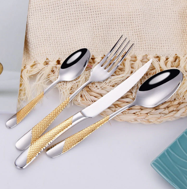 Lustrous mirror finish of the Ferran stainless steel cutlery set, elevating any dining table.