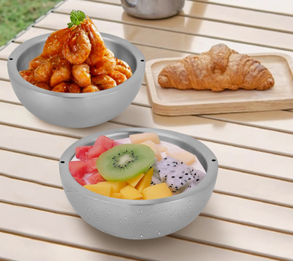 Stylish Vegan Dinnerware - Insulated Stainless Steel Serving Bowl perfect for salads, soups, and snacks.