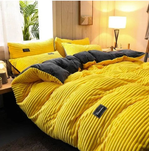 BowLift Corduroy Duvet Cover Set - Ribbed Velvet Plush with 2 Pillowcases, colorful corduroy duvet cover options for seasonal bedding