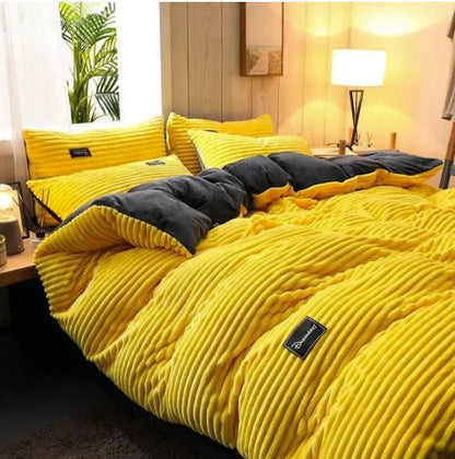 BowLift Corduroy Duvet Cover Set - Ribbed Velvet Plush with 2 Pillowcases, colorful corduroy duvet cover options for seasonal bedding