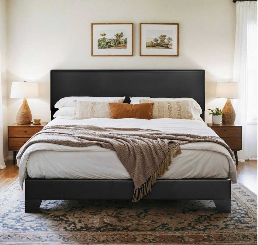 Bedroom with Layered Textiles - Create a sophisticated look around the upholstered platform bed.