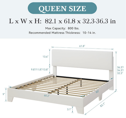 Modern Design Elements - The upholstered platform bed blends comfort with contemporary aesthetics.