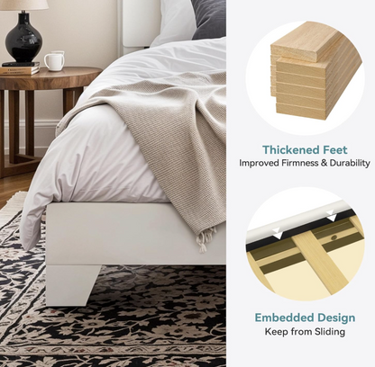 Functional and Stylish - The upholstered platform bed perfectly combines aesthetics and practicality.