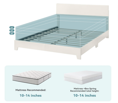 Faux Leather Upholstered Bed Frame - Stylish and comfortable upholstered platform bed perfect for any bedroom.