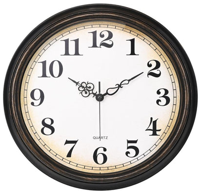 Charming Vintage Bronze Wall Clock featuring easy-to-read numbers in a stylish setting.