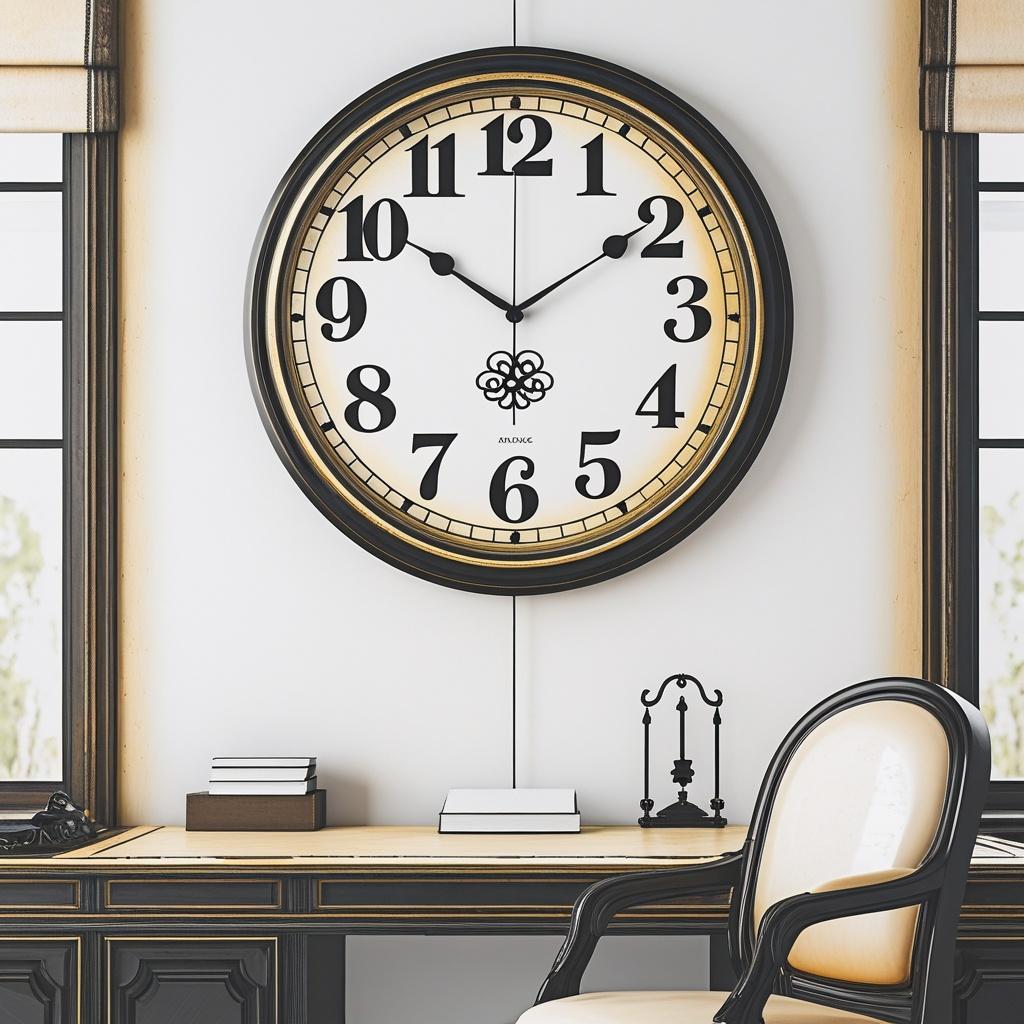 Vintage Bronze Wall Clock, available in 18-inch size, perfect for enhancing living room decor.
