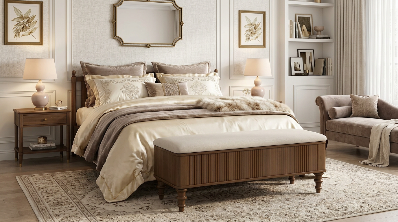 Functional design of the 50.8” Linen Storage Ottoman Bench blending style and practicality - ideal storage ottoman bench.