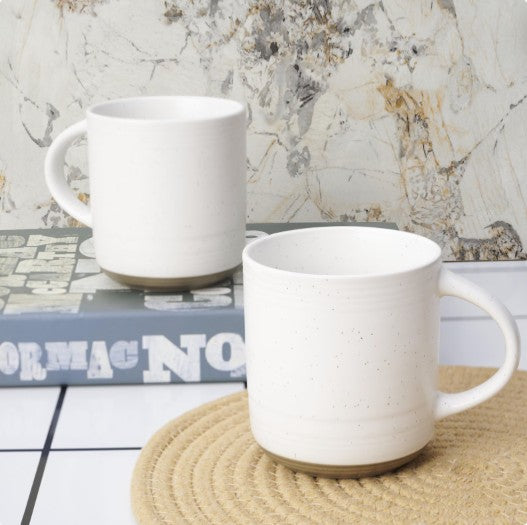 Bacimi 13.5 oz Stoneware Coffee Mug Set of 4, Handcrafted Ceramic Cups for Coffee, Tea & Lattes — durable 400 ml stoneware coffee mug set for everyday drinks