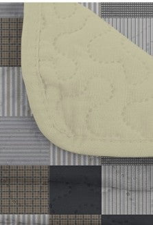 Davulos Plaid Patchwork Quilt Set Queen, 3-Piece Gray Reversible Microfiber Bedspread with Pillow Shams, rustic reversible plaid quilt set close-up