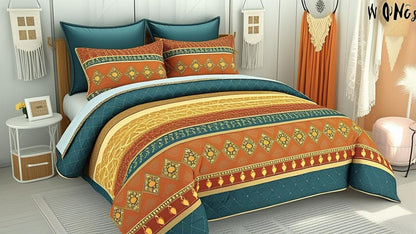 Vision of the Boho King Comforter Set styled with earthy tones and textures, perfect for a cozy bedroom.