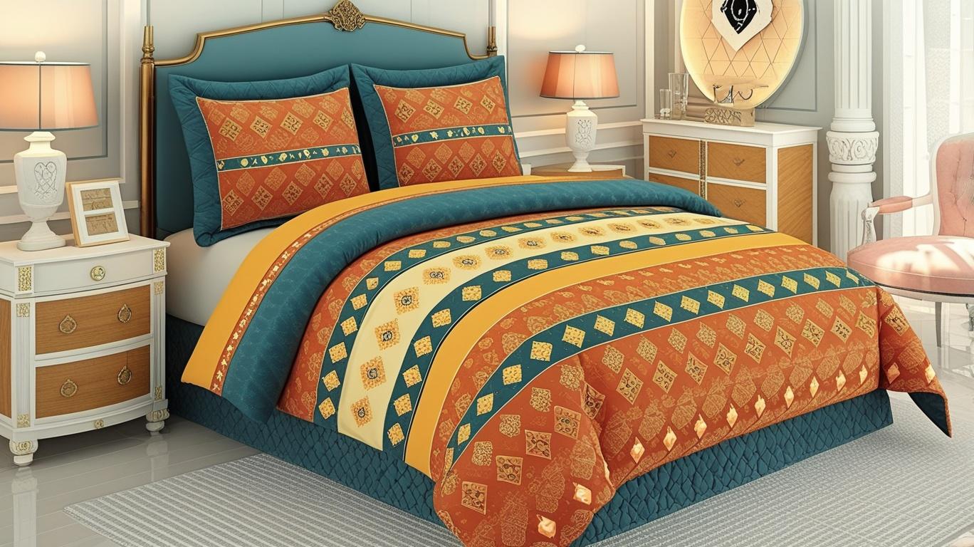In-use display of the Boho King Comforter Set in a warm, inviting room, enhancing the bohemian decor style.