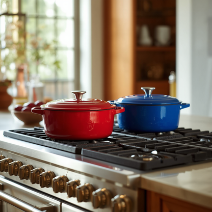 BK Bourgogne 7QT Enameled Cast Iron Dutch Oven incorporating self-basting lid features for perfect cooking.