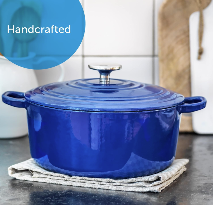 BK Bourgogne cast iron dutch oven's lid captured mid-use, showcasing self-basting for flavorful dishes.