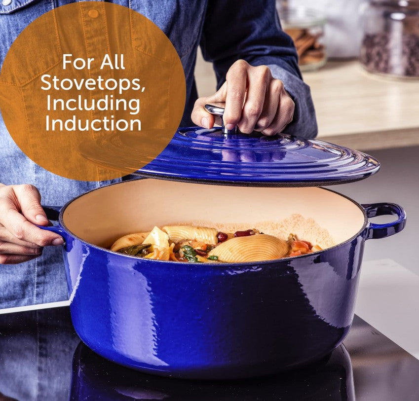 BK Bourgogne 7QT cast iron dutch oven displayed on a rustic table setting, perfect for family gatherings.