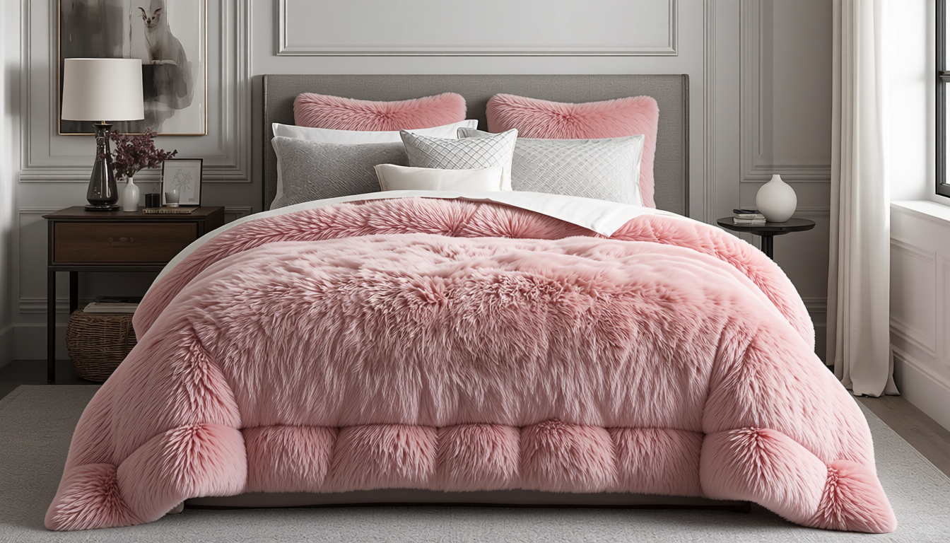 Diverse styling ideas for the Faux Fur Duvet Cover Set in various modern bedroom themes.