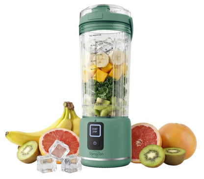 Portable 500ml USB Rechargeable Smoothie Maker with 6 Blades, 2 Modes & BPA-Free Travel Cup, easy-clean portable smoothie blender