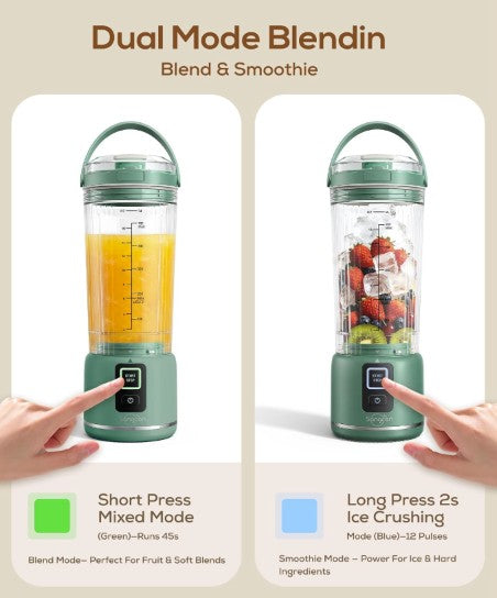 Portable 500ml USB Rechargeable Smoothie Maker with 6 Blades, 2 Modes & BPA-Free Travel Cup, cordless portable smoothie blender