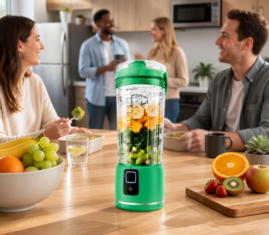 Portable 500ml USB Rechargeable Smoothie Maker with 6 Blades, 2 Modes & BPA-Free Travel Cup, 500ml portable smoothie blender