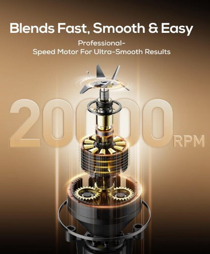 Portable 500ml USB Rechargeable Smoothie Maker with 6 Blades, 2 Modes & BPA-Free Travel Cup, portable smoothie blender for fresh smoothies