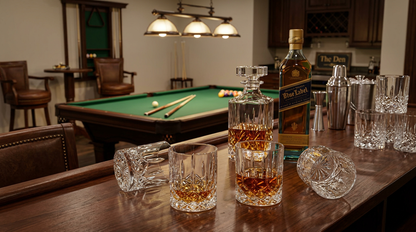The wide mouth design of the Crystal Whiskey Glasses allowing for large ice cubes, ideal for slow sipping.