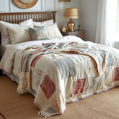 Brighten your space with this Muslin Cotton Throw Blanket 60"x80" - A luxurious reversible throw blanket.