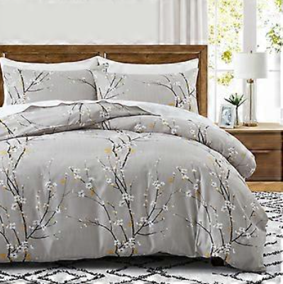 Sage green floral duvet cover set queen perfect for creating a relaxing nature-inspired atmosphere.